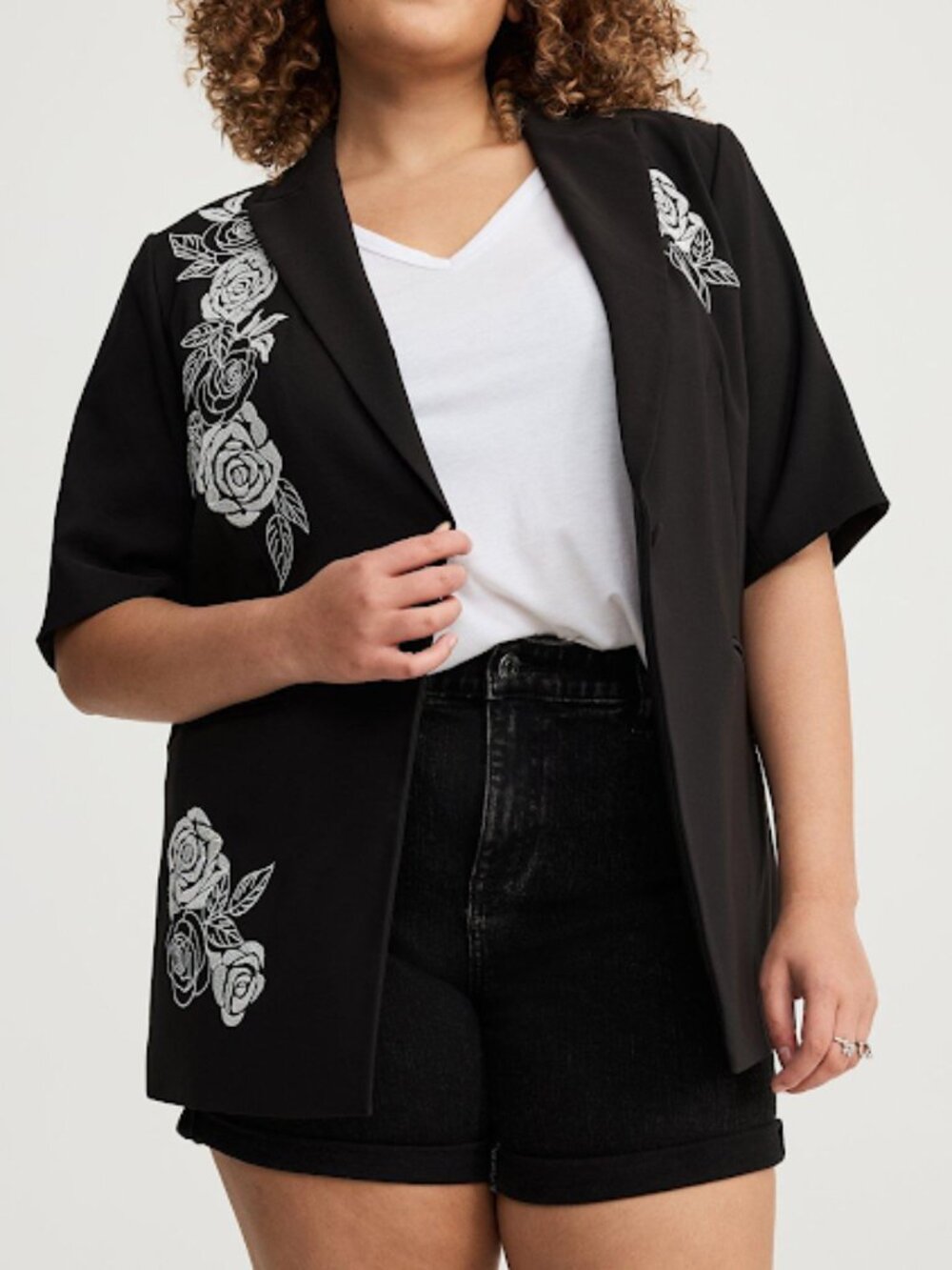 NEW Studio by Torrid black rose BLAZER size M/L NWT - Picture 12 of 13